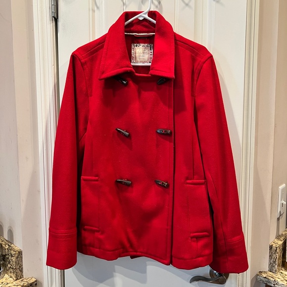 Old Navy Jackets & Blazers - Old Navy Stylish Red Peacoat Sz XL
